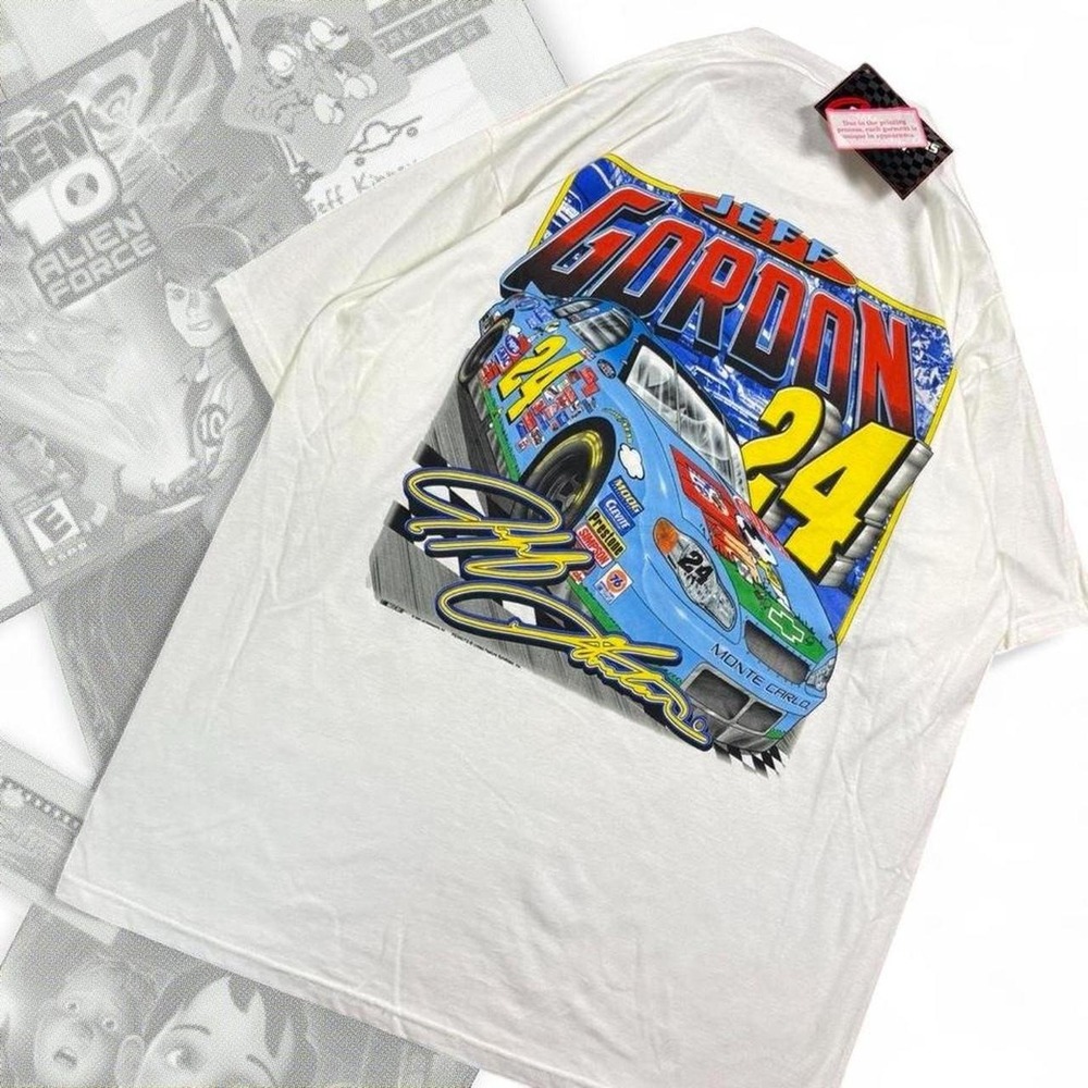 Vintage Y2K NWT Snoopy Peanuts Chase Nascar Jeff Gordon Graphic Tee Shirt